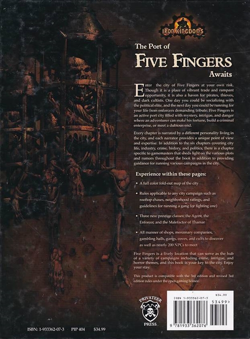 Dungeons & Dragons 3.5 - Iron Kingdoms - Five Fingers Port of Deceit (B-Grade) (Genbrug)